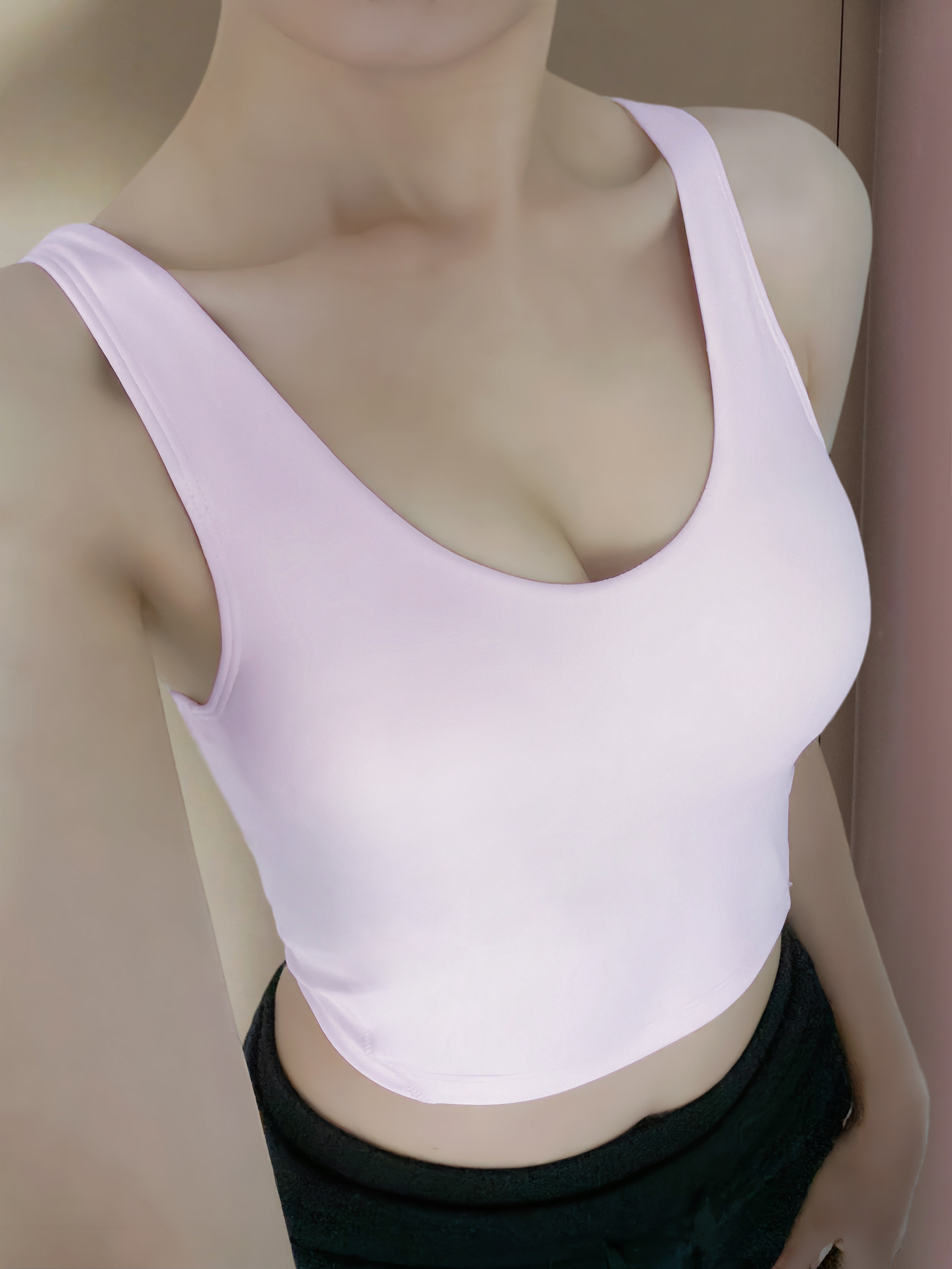 Luludarling夏の新型ヨガu型美ストラップ胸パッド下着女性裸感スポーツブラジャーストラップ