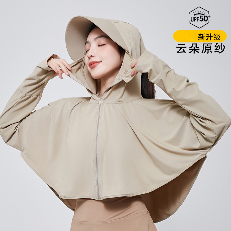 Ice Silk Sun Protection Clothing for Women, 2026 New Summer Uv Protection Long-Sleeve Thin Cover-Up, Cycling Sun Protection Clothing for Women