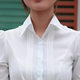 2023 Summer new large size chiffon women's white shirt short sleeve half sleeve overalls work shirt professional women's ol