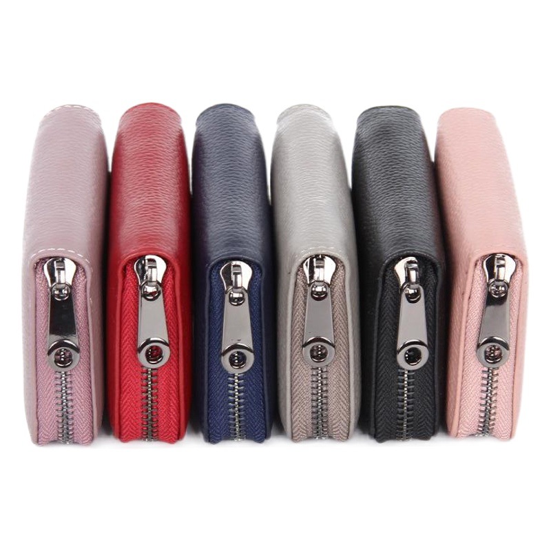 トップ層牛革防磁rfid本革男女共通カードバッグ多機能証明書バッグジッパーカードカバー名刺バッグ