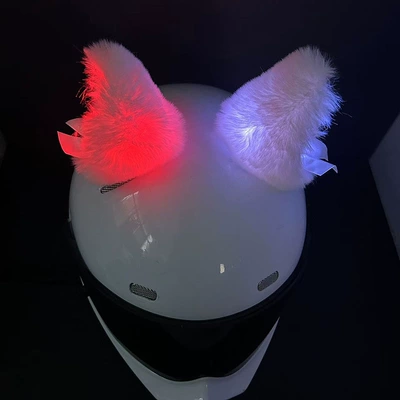 Motorcycle Helmet Accessories Electric – Motosiklet dəbilqələri - pink-cat-ears-with-lights