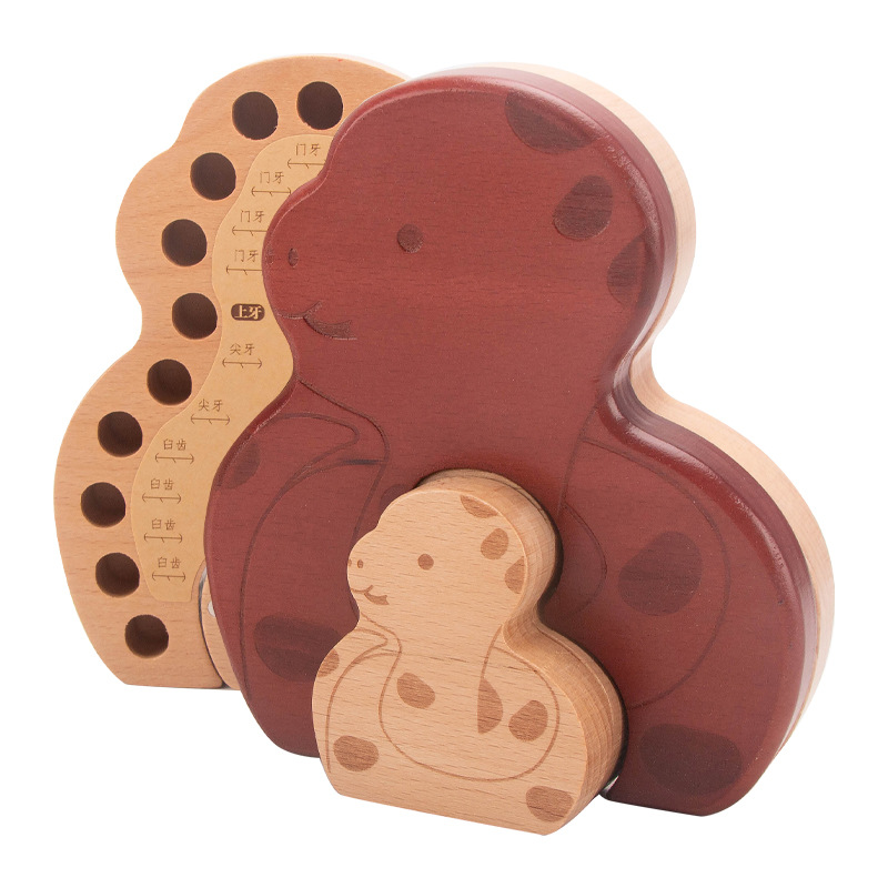 Caja de marfil de madera para niños y niñas cajas de recopilación de cabello fetal para niños recuerdos de dientes caja de regalo