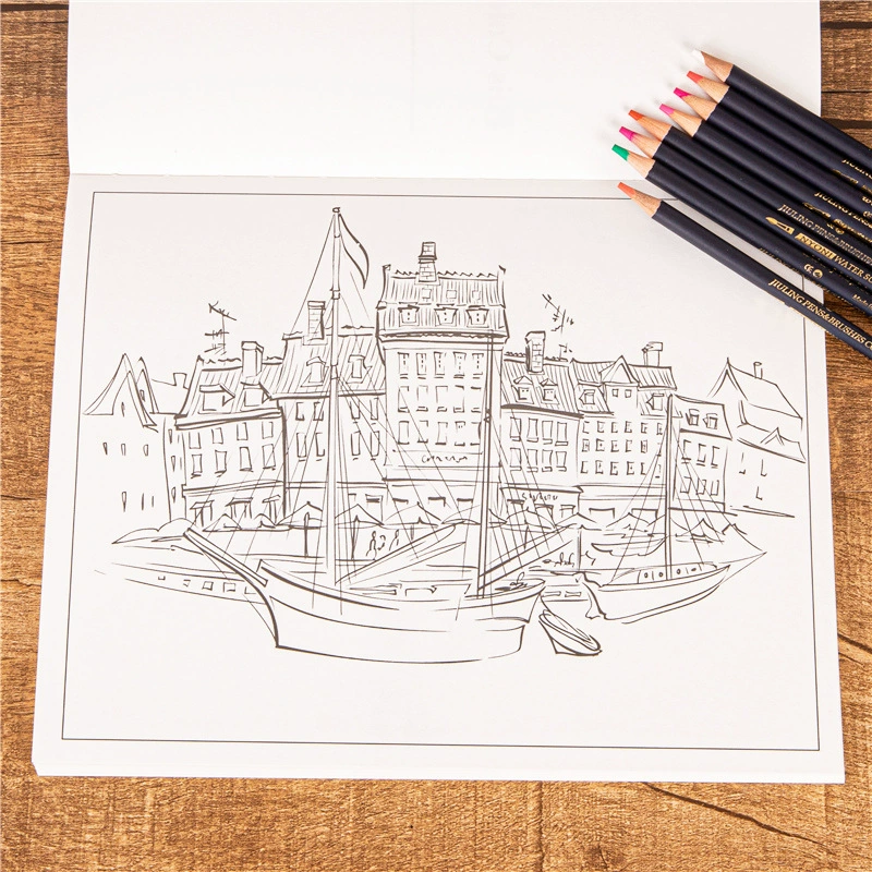 Городские раскраски CIYT City CITY COLORING BOOKS для взрослых ландшафтный эскиз