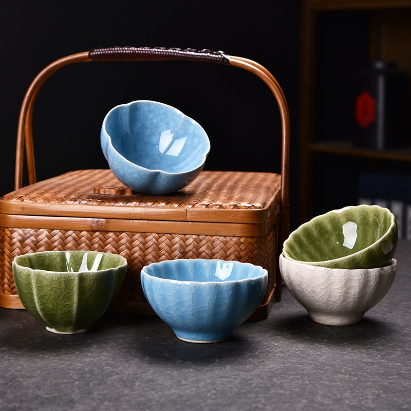 Dehua Ice Flower Master Cup Одиночная чашка Индивидуальный держатель для чая Большой ледяной трещина Чашка для дегустации Керамический чайный набор Кунг-фу Замена печи Большой