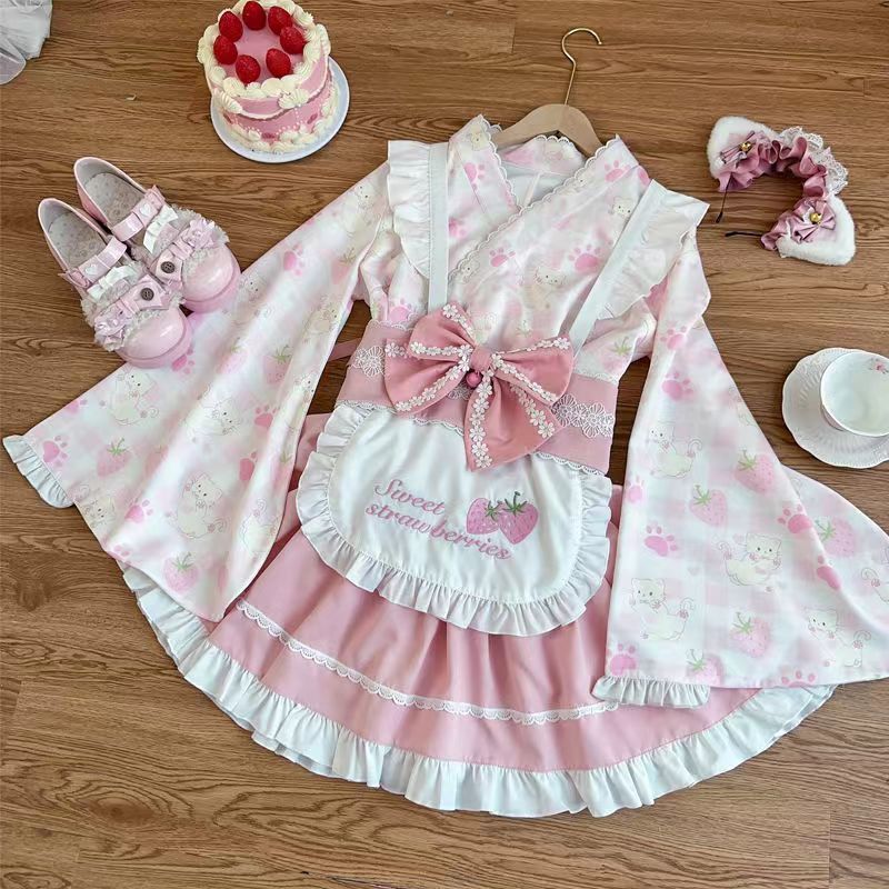 韩菇凉{}~原创设计夏日萌喵Lolita洋装和风女仆改良连衣裙女-阿里巴巴