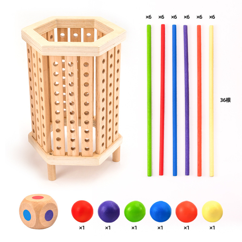 Divertido juguete de bloques de construcción de palo de color tres en uno, descompresión creativa, interacción entre padres e hijos, juguete educativo de coordinación mano-ojo