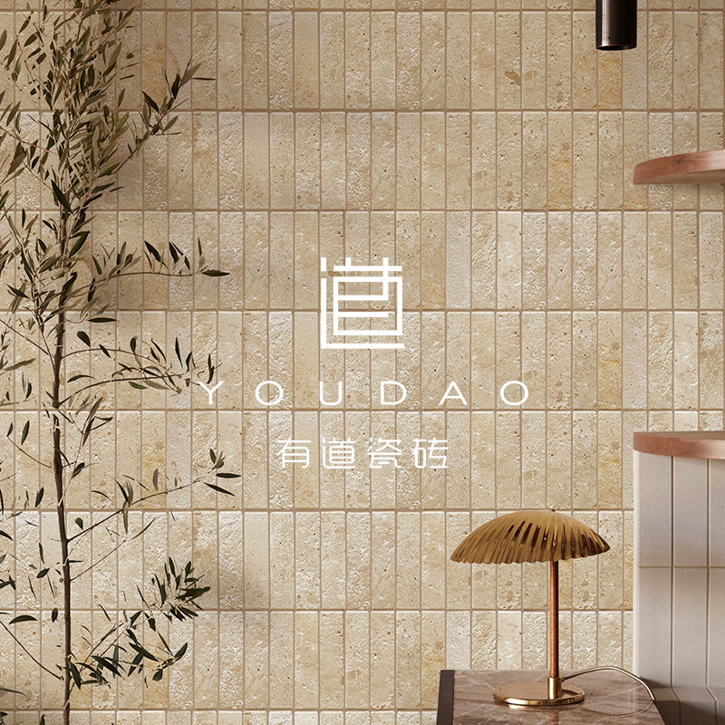 Youdao Beige Lime Stone Travertine Strip Tiles Restaurant B&B Bar Clothing Store Background Wall Tiles Entrance Floor Tiles