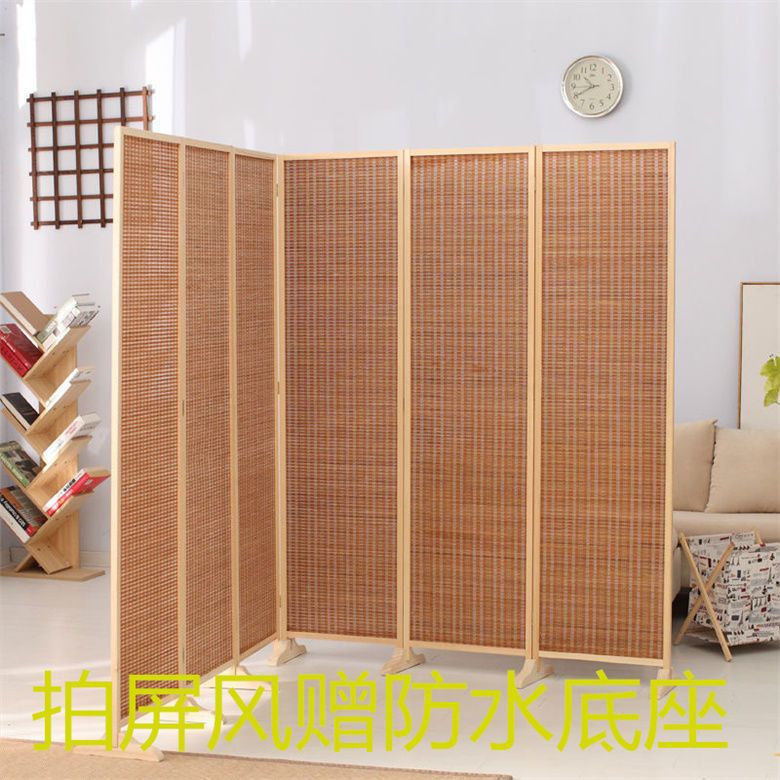 Bamboo Screen Partition Living Room Mobile Foldable Bedroom Bed Blocking Curtain Home Door Blocking Entrance