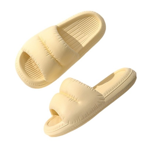 Women's new slippers that feel like shit, thick-soled bathroom slippers, non-slip soft-soled bread slippers for outdoor wear