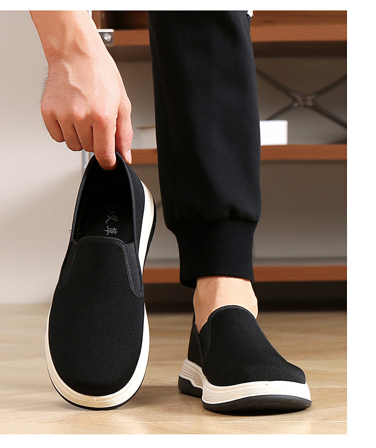 Giày lười nam vải bạt cổ thấp mũi tròn, thoáng khí nhẹ nhàng chống trượt — 26A Giày Vải Ngải Cứu [Đóng Hộp] chi tiết 12