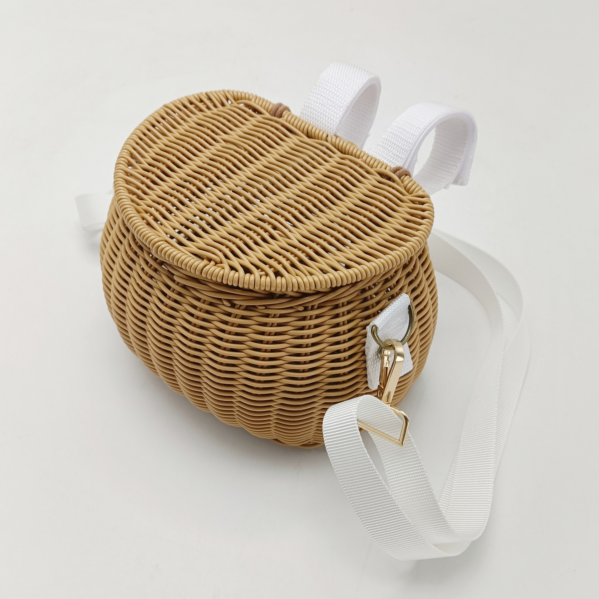 Cesta de ratán pequeña estilo INS, cesta de bicicleta para niños, bolso bandolera de un solo hombro, cesta de juguetes tejida, cesta de almacenamiento