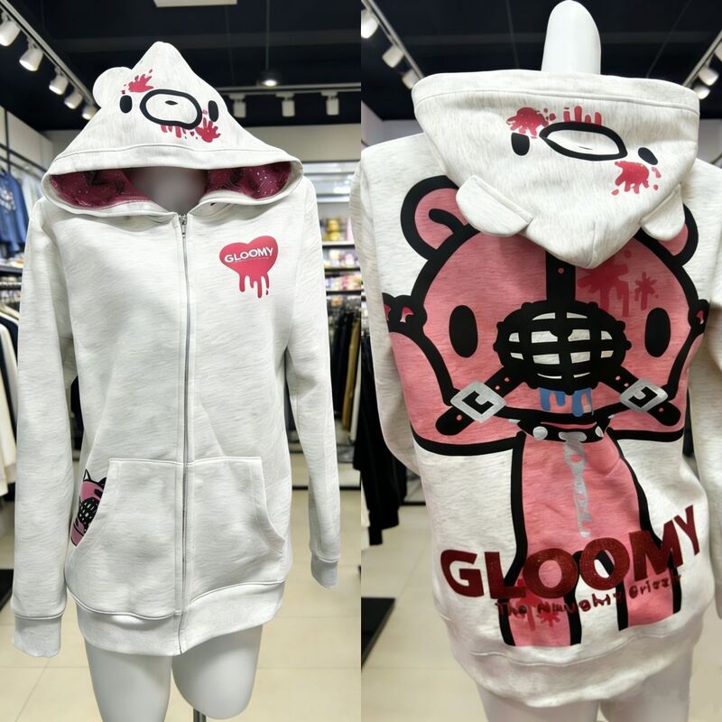Subculture Blood Fan Violent Bear Vampire Costume Print Loose Hooded Fleece Sweatshirt Harajuku Shibuya Autumn Subculture Blood Fan Violent Bear Vampire Costume Print Loose Hooded Fleece Sweatshirt Harajuku Shibuya Autumn