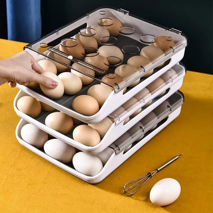 滚蛋鸡蛋收纳盒放冰箱用保鲜的厨房食品级整理架托抽屉式神器专用