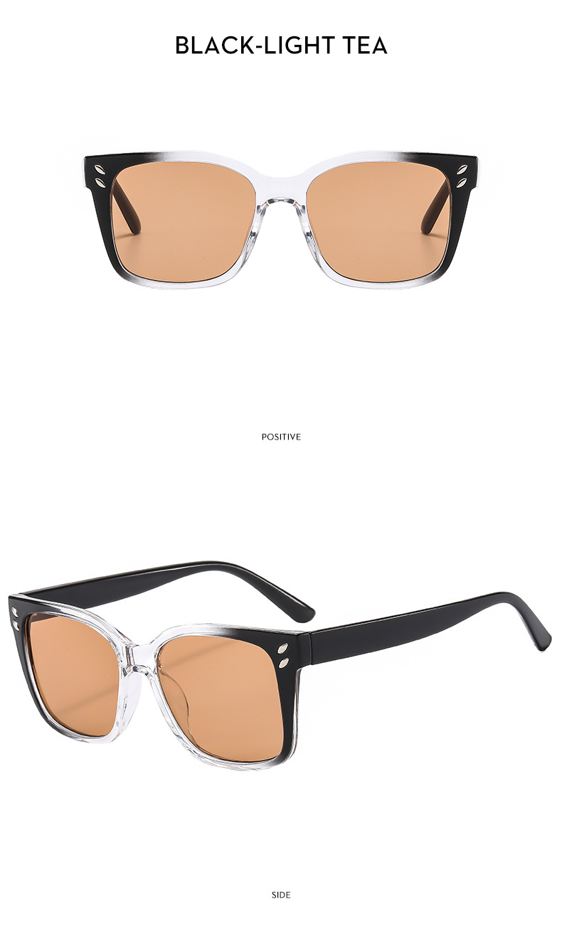 Nuovo abbinamento di colori per uomo e donna, lenti piatte resistenti ai raggi UV, occhiali da sole casual alla moda_voghion.com