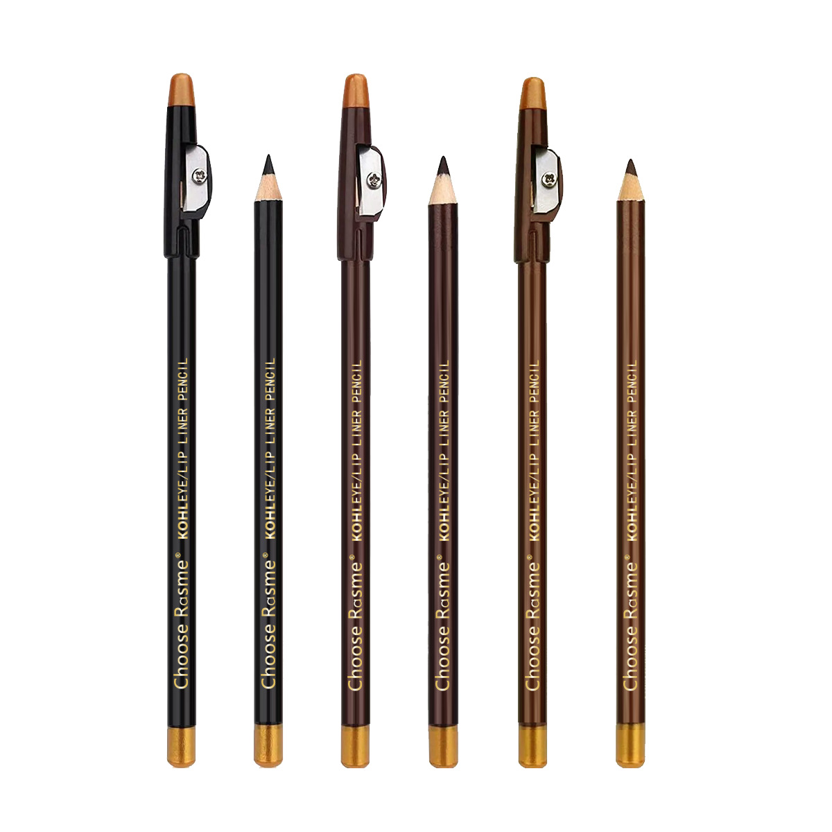 hot selling three color eyebrow pencil with pencil sharpener, waterproof, sweat proof, non smudged, wooden rod, hard core, ultra fine eyebrow pencil_voghion.com