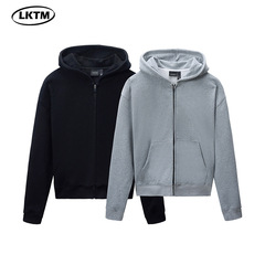 LKTM男装 秋冬cleanfit纯色连帽卫衣男女潮boxy版型休闲情侣外套