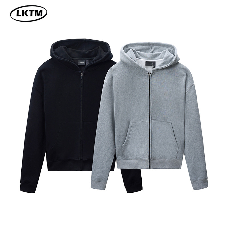 LKTM男装 秋冬cleanfit纯色连帽卫衣男女潮boxy版型休闲情侣外套