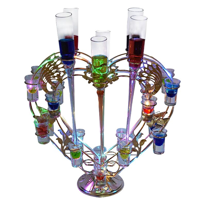 Directo de fábrica titular de la taza de la barra LED emisor de luz rack de cóctel de metal de hierro KTV champán amor taza titular de la decoración