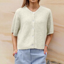 I 28526 Loose Knit Cardigan Short Sleeve �������֯�� �羳ר