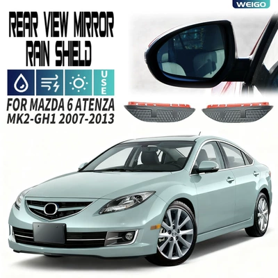 Rain shield: Shield, Mazda 6 Atenza - standard-packing-without-logo-mazda-6-ruiyi-mk2-gh1-2007-2013-rearview-mirror-rain-eyebrow-carbon-fiber-pattern