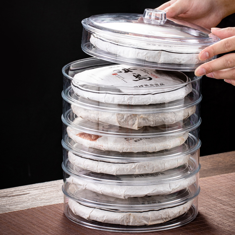 Transparent Pu-erh Tea Storage Box Household Large Tea Packaging Tea Can Sealed Moisture-Proof Tea Can Tea Cake Box