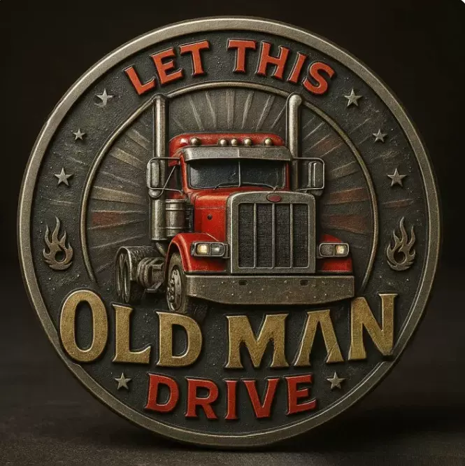 跨境新款Old Man Trucker公路传奇老卡车司机纪念币
