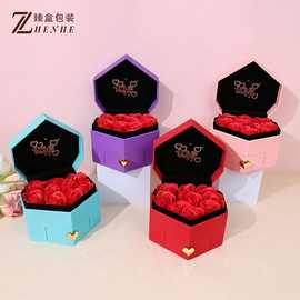 高级九朵香皂玫瑰礼盒带首饰抽屉情人节浪漫表白创意花盒礼品批发
