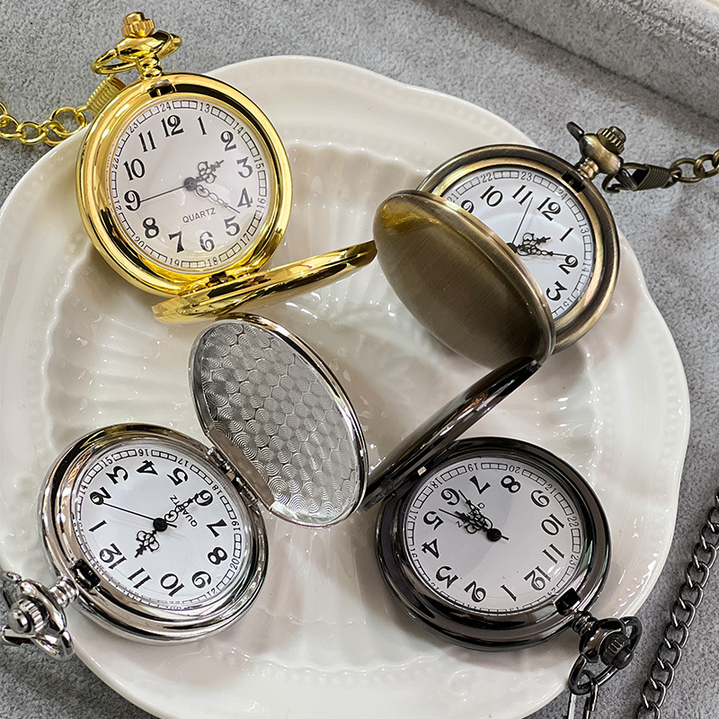 Plexiglass Mirror Material Alloy Strap Material Vintage Style Classic Style Round Quartz Pocket Watch Women's Watches