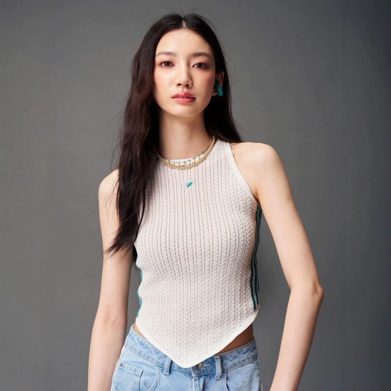 Cross-Border Clover Design Irregular Halter Neck Camisole for Women, Versatile for Inner or Outer Wear, Sexy Hollow-Out Top
