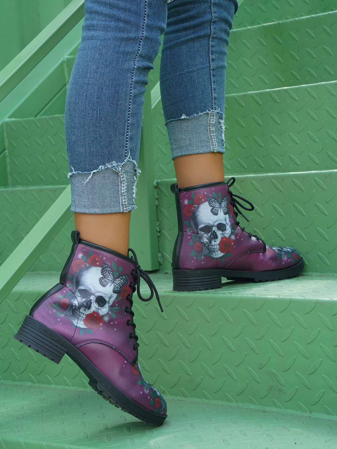 Scarpe da donna autunno e inverno nuovi stivali Martin allacciati comodi stivali corti con suola spessa in PU stivali da donna in stile britannico_voghion.com
