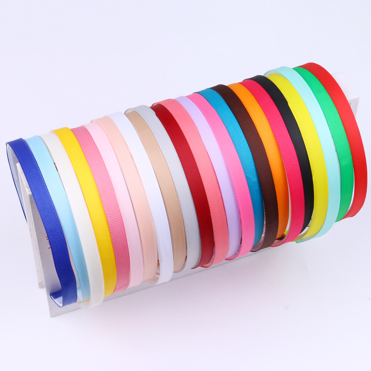 1.0cm Polyester Threaded Cloth Colorful Patch Stair Tooth Half-Pack Headband Handmade DIY Jewelry Accessories Bottom Headband Batch