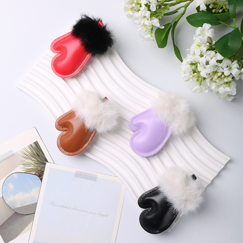 Mini leather gloves plush accessories handmade DIY keychain pendants bag decoration accessories materials wholesale Mini leather gloves plush accessories handmade DIY keychain pendants bag decoration accessories materials wholesale