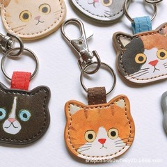 スポット日本のかわいい子猫 PU 素材キーバックル革装飾アクセサリーバッグペンダント複数のスタイル