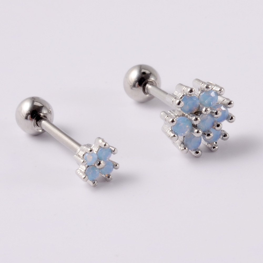 Simple Style Moon Bow Knot Stainless Steel Plastic Inlay Artificial Diamond Ear Studs 1 Piece