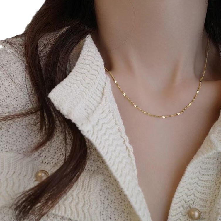 Elegant Plain Chain Necklace For Beach Vacation Jewelry Accessory_voghion.com