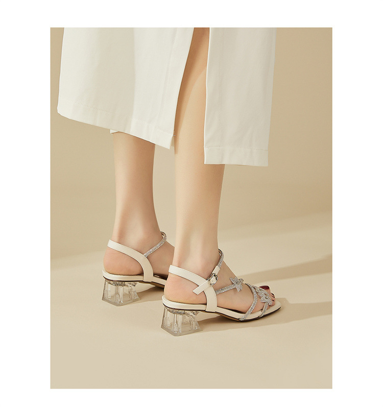 Sandal cao gót nữ đính đá phong cách Pháp gót dày 9 cm — 4623303008m màu, 4624303086m màu, 4623303008màu vàng, 4624303086 bạc chi tiết 6