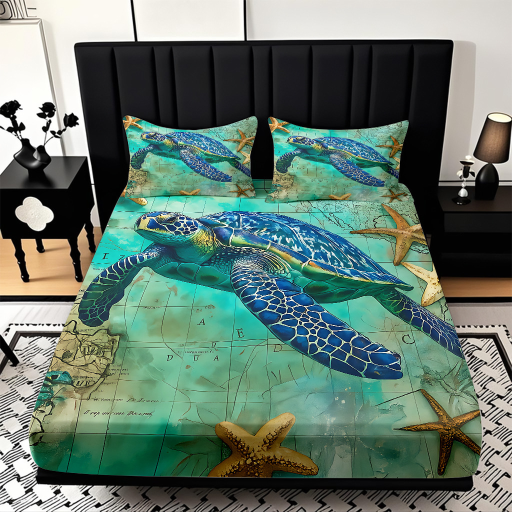 TEMU / JIT Mattress Kits de animales submarinos impresión digital HD ropa de cama