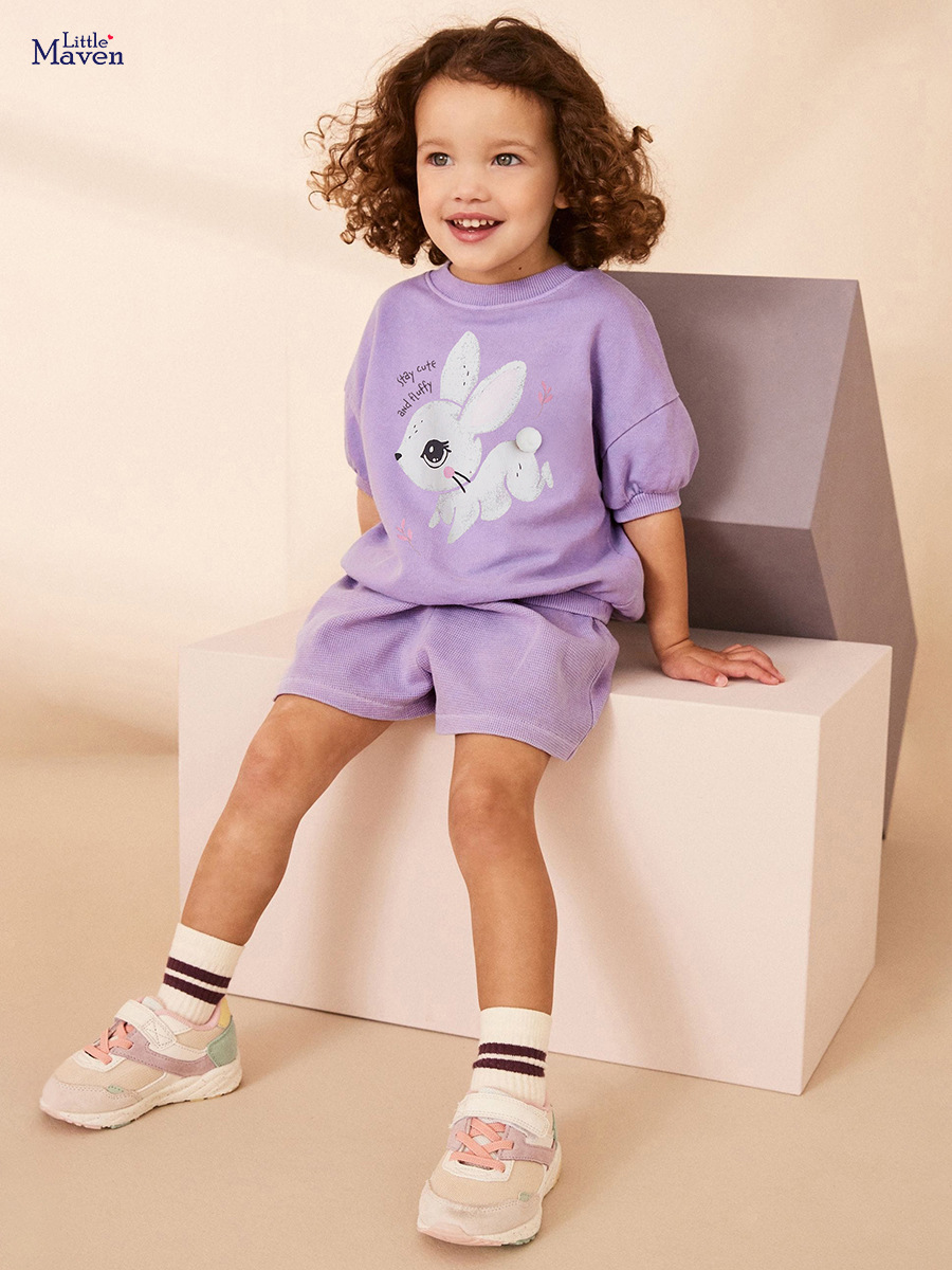 Little maven Cute summer children's cartoon cotton set
