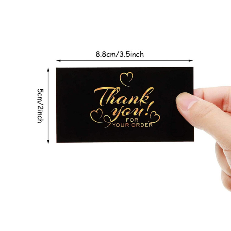 Coated Paper Simple Thank You Black Bronzing Card display picture 4
