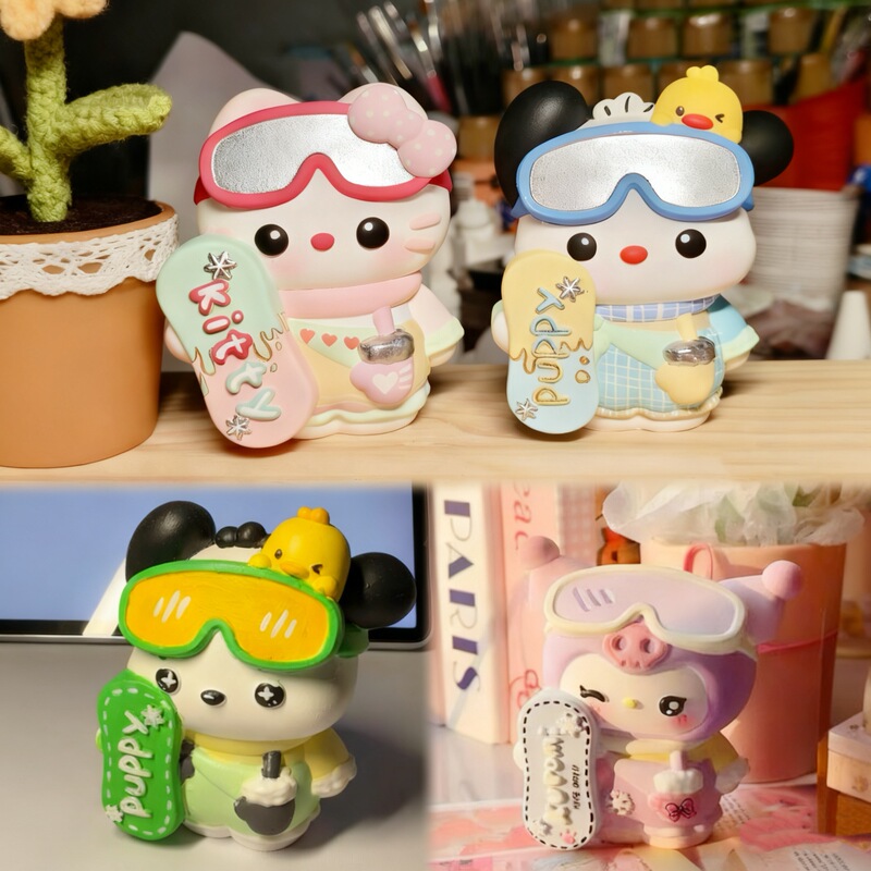 Wholesale Kt Cat Pacha Dog Kuromi Plaster Doll White Embryo DIY Puzzle Coloring Children's Handmade Team Building Gift