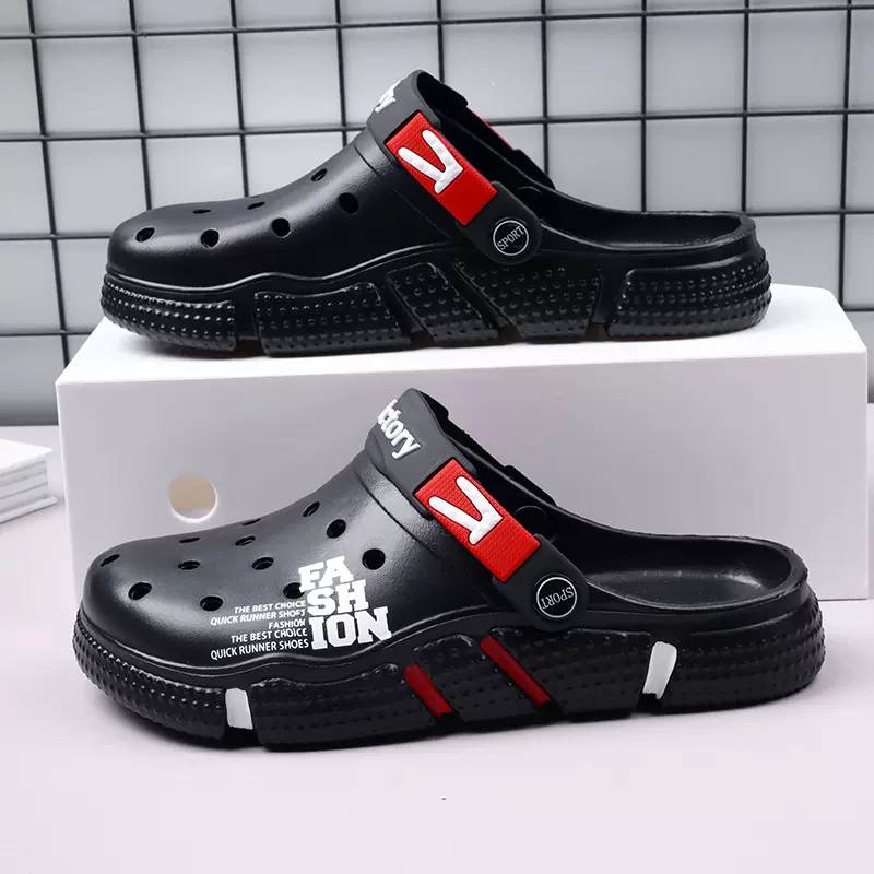 码洞洞鞋男款夏季外穿透气凉鞋男休闲沙滩鞋轻软底拖鞋男