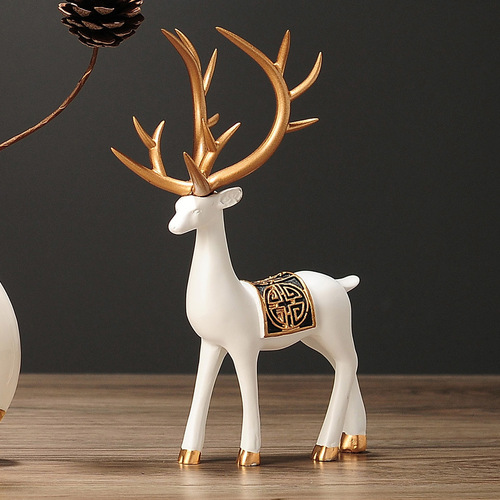 Wholesale TV Cabinet Wine Cabinet Decorations Desktop Deer Ornaments Ceramic Creative Home Furnishings Crafts