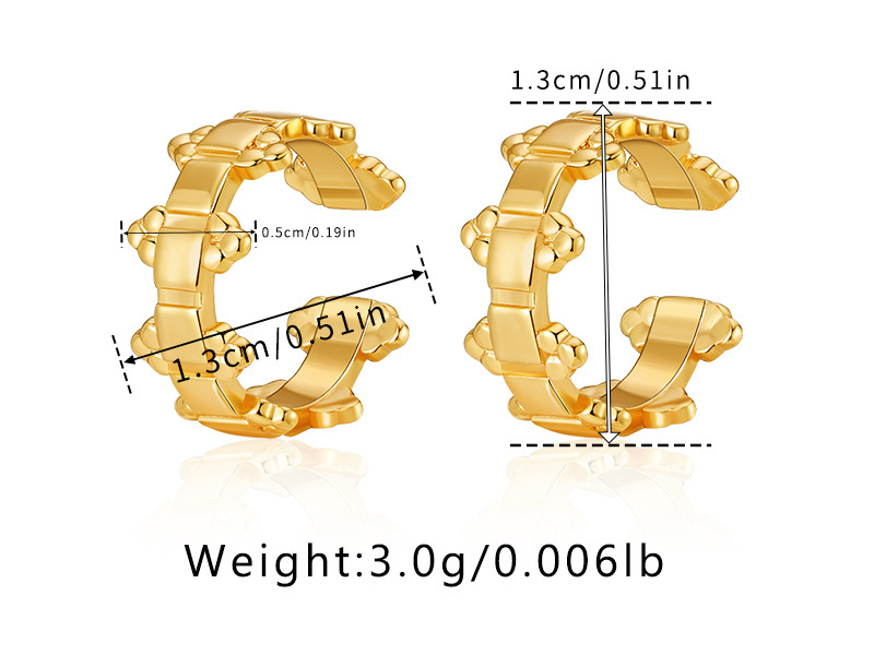 Brass Plated 18K Real Gold Ear Bone Clip Butterfly Animal Design Personalized Ear Clip Zircon Exquisite Small European and American Earrings AS6A2869.1jpg
