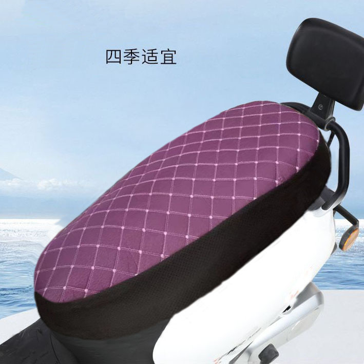 電動バイクシートクッションカバー、電動バイクシートクッション、スクーターシートクッション、コットンチェック柄キルティング刺繍シートカバー、オールシーズン対応|undefined