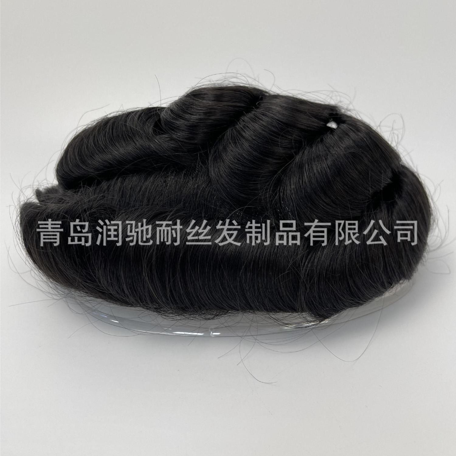 Bloqueo de cabello comercio exterior piel vieja mitad de botón ondulado borde natural línea de cabello fábrica directa peluca de hombre