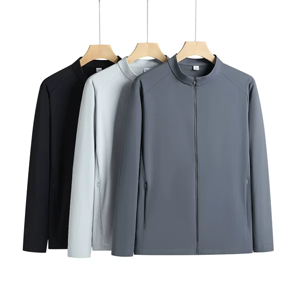 High-End Spring and Autumn Sports Cardigan Thin Jacket for Men and Women, Casual Stand-Up Collar, Elastic Zipper, Casual Fleece-Lined Team Top