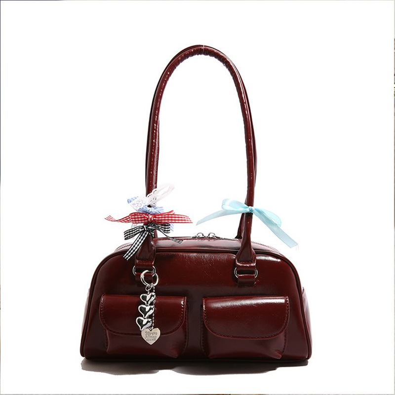Bolsa de bolos transfronterizas, blogger coreano, nicho universal, bolso de Boston, bolso de hombro axilar de alta calidad