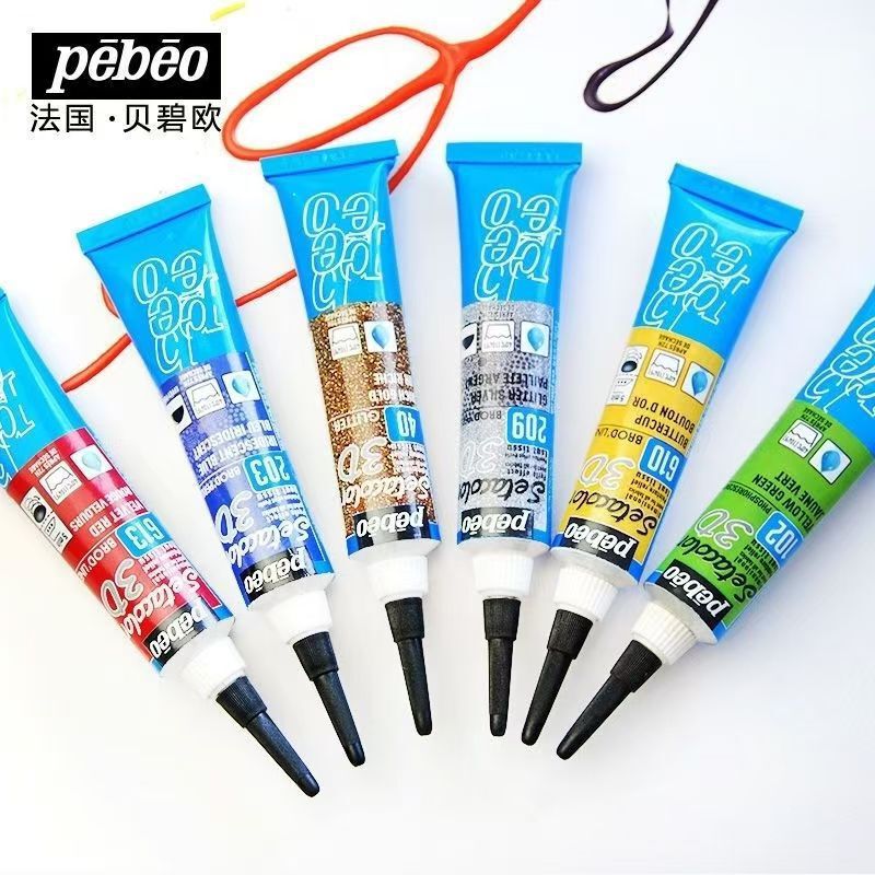 Bebio French glass pigment textile fabric three-dimensional hook line DIY metal hand-painted decoration