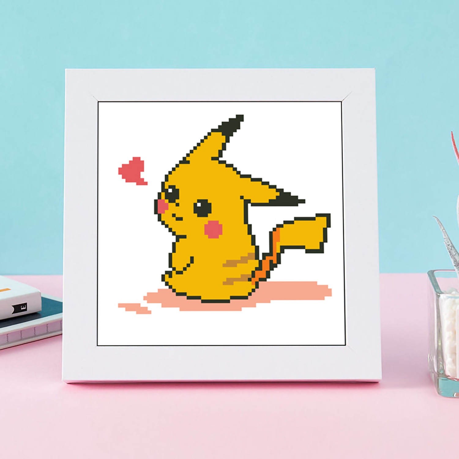 【Colección con marco】Auténtico punto de cruz de la Mona Lisa, punto de cruz infantil con dibujos animados. image 11