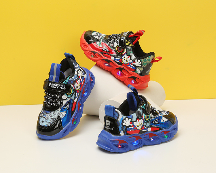 Tecknade barnsporter, små och medelstora kardborreband, lätta pojkskor, nya barnskor hösten 2022_voghion.com